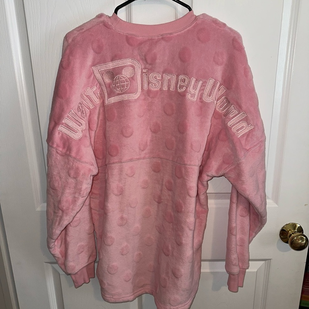 Walt Disney World Pink Polka Dot Sherpa Sweatshirt sz M - Picture 4 of 5
